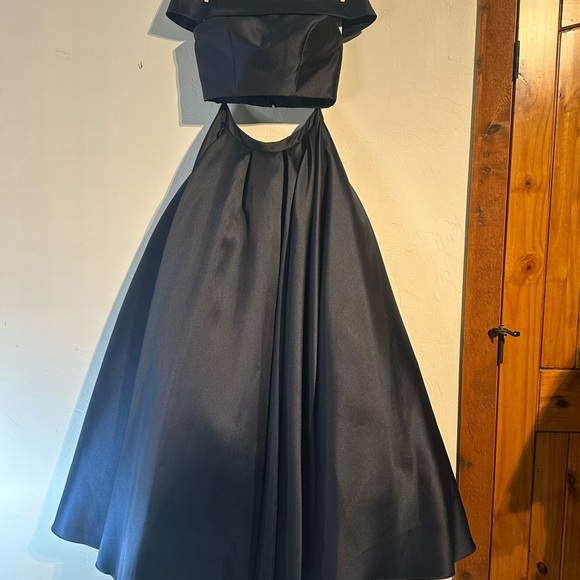 Madison James Navy Two-Piece Prom Dress - Picture 1 of 10